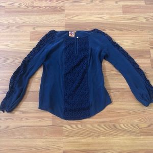 beautiful Tory Burch Navy long sleeve blouse